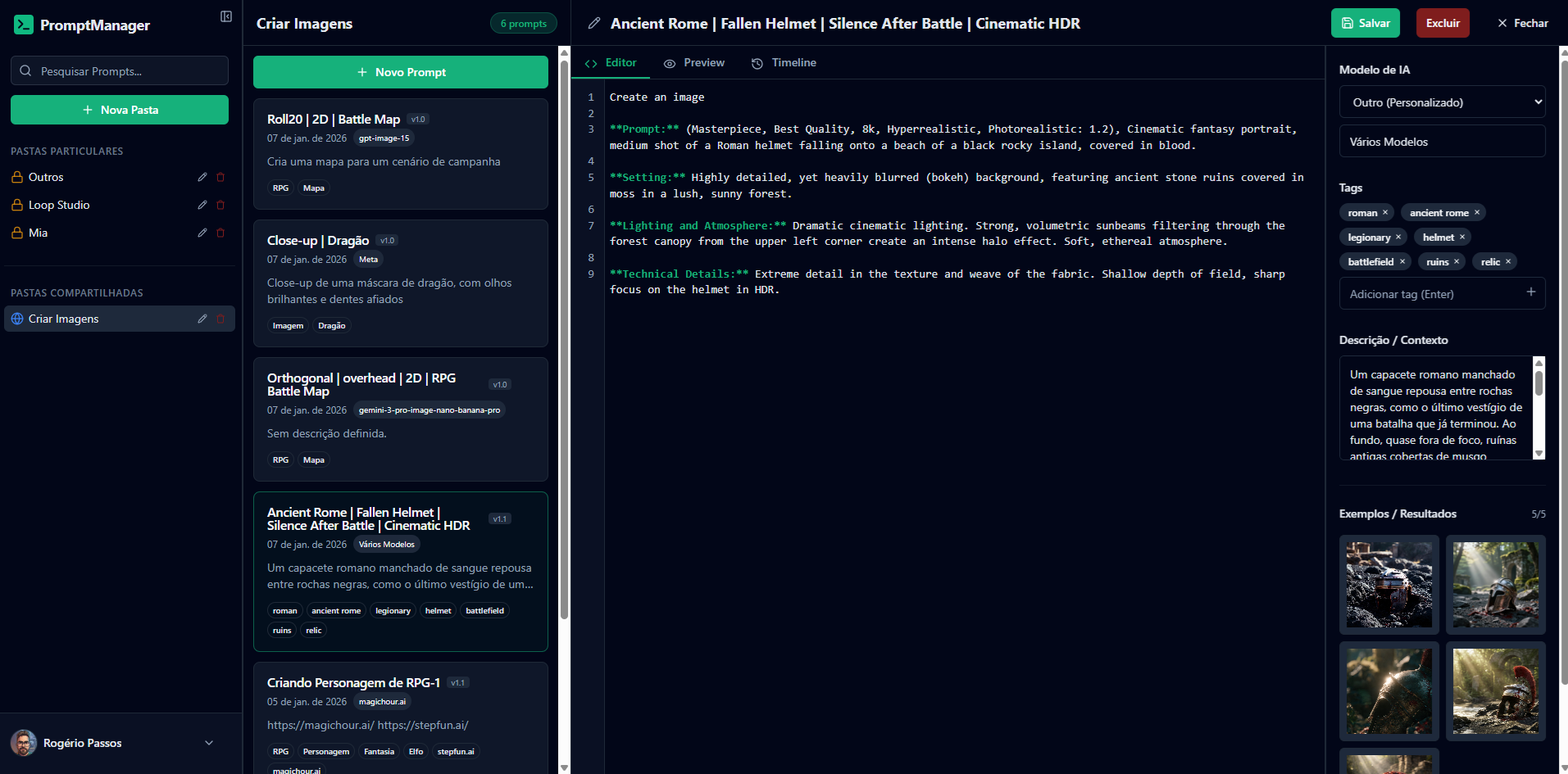Interface do Prompt Manager